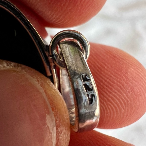 925 You Choose! Banded Black Onyx Chalcedony Pendant Necklace - Picture 8 of 10